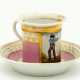 RUSSIAN PORCELAIN CUP & SAUCER SHOWING A HUNTER - photo 1