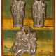 LARGE GREEK ICON SHOWING ST. ELEUTHERIUS, ST. NICHOLAS AND ST. MENAS - фото 1