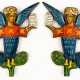 2 Romanian WOODCARVED AND PAINTED BIRDS OF PARADISE - photo 1