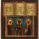 RUSSIAN STAUROTHEK ICON SHOWING THE DEESIS AND SAINTS - photo 1