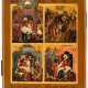 RARE RUSSIAN FINELY PAINTED ICON SHOWING THE 4 HOLY NATIVITIES - photo 1