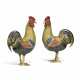A LARGE PAIR OF CLOISONNE ENAMEL ROOSTERS - фото 1