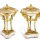 A PAIR OF LATE LOUIS XVI ORMOLU-MOUNTED WHITE MARBLE BRULE-PARFUMS - фото 1