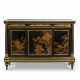 A LOUIS XVI ORMOLU-MOUNTED EBONY AND BLACK AND GILT LACQUER COMMODE A VANTAUX - фото 1