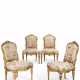 A SET OF FOUR LATE LOUIS XV GILTWOOD CHAISES - Foto 1