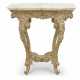 A REGENCE GILTWOOD AND CARVED WHITE MARBLE CENTRE TABLE - photo 1