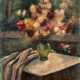 ZAGREKOV, NIKOLAI (1897-1992) Flowers in a Green Vase , signed and indistinctly dated. - Foto 1