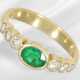 Ring: beautiful emerald/brilliant-cut diamond gold… - photo 1