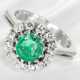 Ring: well-preserved white gold emerald/brilliant-… - фото 1