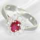Ring: very fine ruby/brilliant-cut diamond gold ri… - фото 1