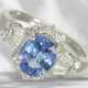 Ring: high-quality, like new sapphire/diamond ring… - photo 1