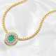 High-quality gold necklace with large emerald/bril… - фото 1