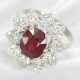 Ring: white gold ruby/brilliant-cut diamond gold r… - photo 1