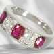 Ring: precious platinum ring with rubies and brill… - фото 1