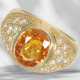 Ring: goldsmith ring with rare, intense orange sap… - фото 1