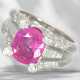 Ring: extremely valuable ruby/diamond ring, platin… - photo 1