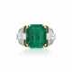 EMERALD AND DIAMOND RING - photo 1