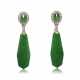 JADEITE AND DIAMOND EARRINGS - Foto 1