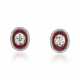 NO RESERVE - DIAMOND AND RUBY EARRINGS - photo 1