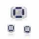 NO RESERVE - SET OF SAPPHIRE AND DIAMOND RING AND CUFFLINK - photo 1