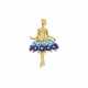 VAN CLEEF & ARPELS LAPIS LAZULI, TURQUOISE AND DIAMOND `BOUTON D`OR BALLERINA` BROOCH - Foto 1