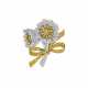 VAN CLEEF & ARPELS COLORED DIAMOND AND DIAMOND FLOWER BROOCH - photo 1