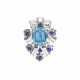 TIFFANY & CO RETRO AQUAMARINE, SAPPHIRE AND DIAMOND CLIP-BROOCH - photo 1