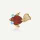NO RESERVE | CARTIER MID 20TH CENTURY CARNELIAN, TURQUOISE AND DIAMOND FISH BROOCH - photo 1