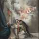 Hinterglasbild - Der Heilige Johannes Nepomuk im Gebet vor dem Kruzifix - Foto 1