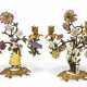 A PAIR OF FRENCH ORMOLU-MOUNTED, MEISSEN, FRENCH PORCELAIN AND TOLE PEINTE TWO-LIGHT CANDELABRA - фото 1