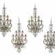 A SET OF FOUR GILT-METAL AND CUT-GLASS WALLLIGHTS - фото 1