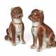 A PAIR OF CHINESE EXPORT PORCELAIN FAMILLE ROSE MODELS OF PUGS - фото 1