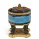 A FRENCH ORMOLU, PATINATED BRONZE AND CHINESE PORCELAIN INKWELL - фото 1