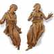 A PAIR OF CARVED LINDENWOOD FIGURES OF ANGELS - фото 1