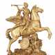 A FRENCH BRONZE GROUP OF FAME ASTRIDE A HORSE - фото 1