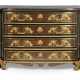 A REGENCE ORMOLU-MOUNTED BRASS, MOTHER-OF-PEARL AND PEWTER-INLAID RED TORTOISESHELL AND EBONY BOULLE MARQUETRY COMMODE - Foto 1