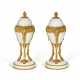 A PAIR OF LOUIS XVI ORMOLU AND WHITE MARBLE CASSOLETTES - фото 1