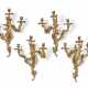 AN ASSEMBLED SET OF FOUR LOUIS XV STYLE ORMOLU THREE-BRANCH WALL LIGHTS - photo 1