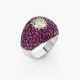 A cocktail ring decorated with rubies and a brilliant-cut diamond - photo 1