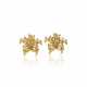 NO RESERVE | TIFFANY & CO. DIAMOND, SAPPHIRE AND GOLD FLOWER EARRINGS - фото 1