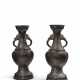 A PAIR OF BRONZE BALUSTER VASES - фото 1