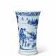 A BLUE AND WHITE 'FIGURAL' BEAKER VASE - photo 1