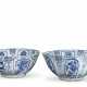 TWO BLUE AND WHITE 'KRAAK' LARGE BOWLS - photo 1