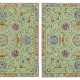 A PAIR OF FAMILLE ROSE GREEN-GROUND SQUARE PLAQUES - photo 1