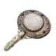 A WHITE JADE AND PALE CELADON JADE-MOUNTED SILVER HAND MIRROR - photo 1