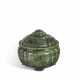 A SPINACH-GREEN JADE CENSER AND COVER - фото 1