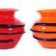 2 kleine Balustervasen 20. Jh., 1x Vase aus orange eingefärb… - photo 1
