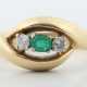 Ring mit Diamanten & Smaragd 20. Jh., Gelbgold 750 (säuregep… - Foto 1