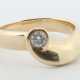 Ring mit Diamant modern, Gelbgold 585, ca. 6,9 g, zentral mi… - фото 1