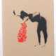 Banksy 1974. ''Girl pucking hearts'', verso handschriftlich… - photo 1